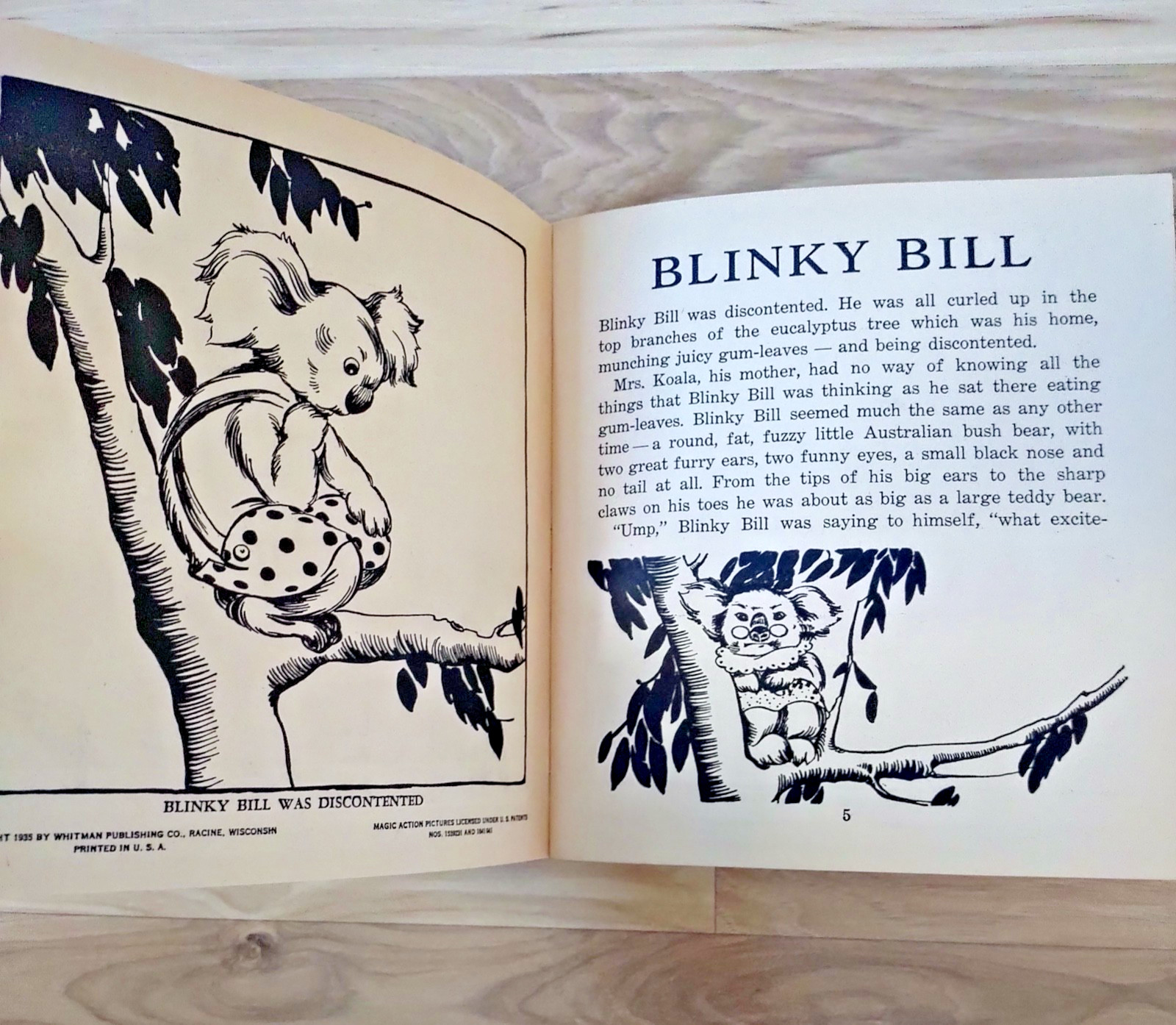 Blinky Bill 1935 First Edition Magic Action Book Dorothy Wall With 3 Pop Ups VG