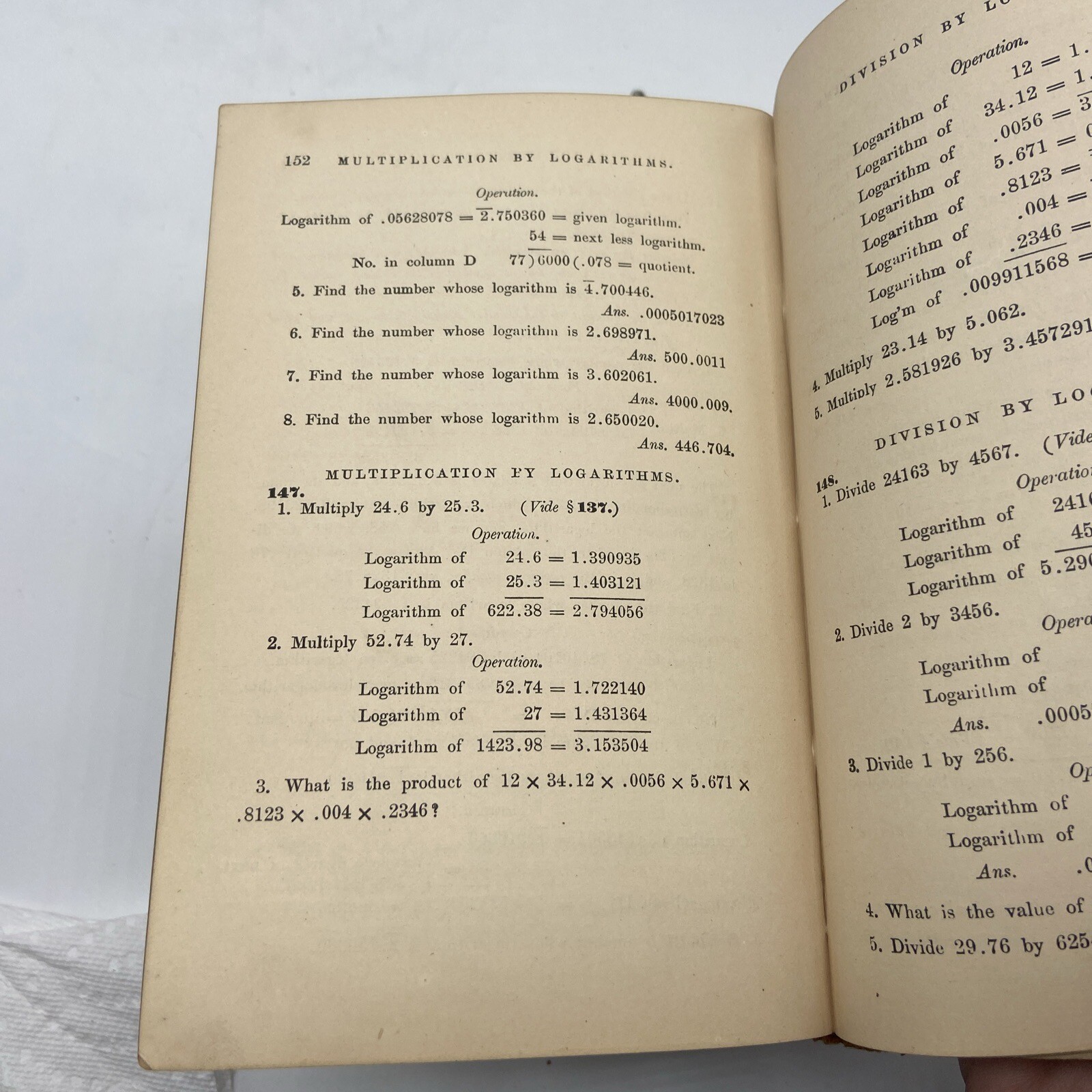 1865 Antique Algebra Book Colleges Academies P A Towne Civil War Era Schoolbook