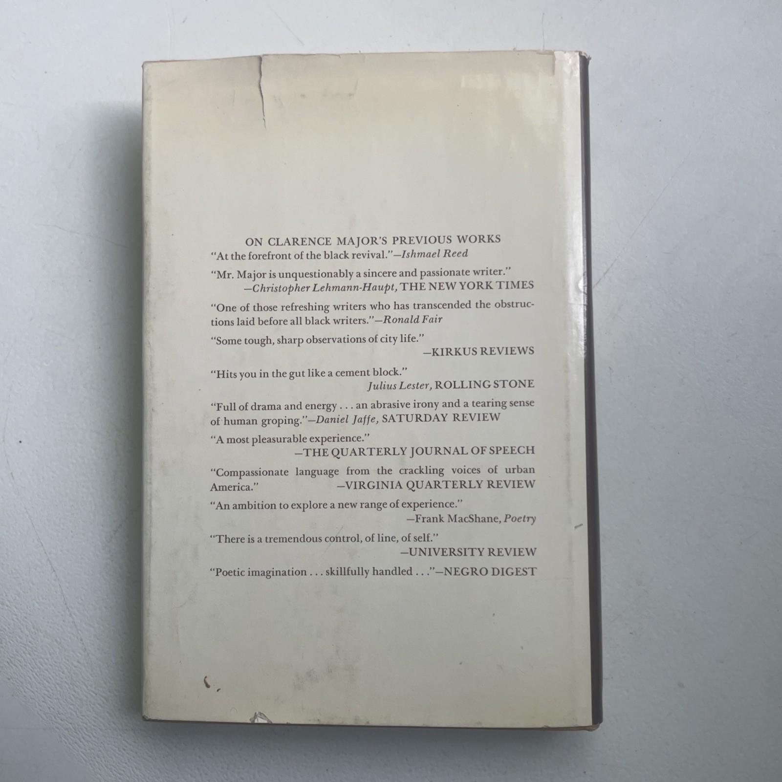 SIGNED Clarence Major- NO (1973) Hardcover Inscribed copy- 1st – VG+ DUST COVER