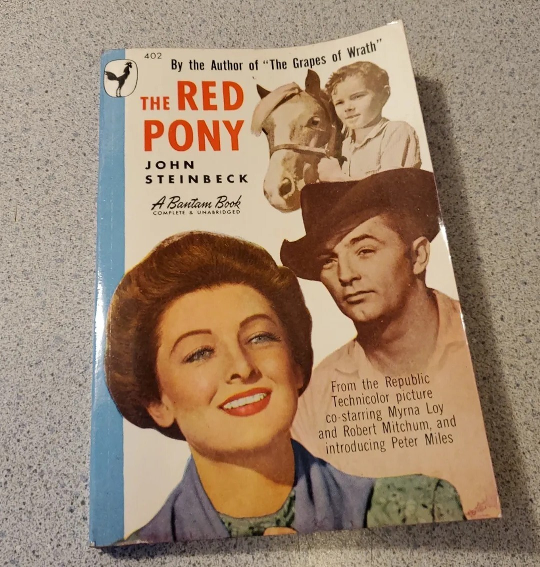 The Red Pony John Steinbeck 1948 Bantam Paperback #402 Movie Cover Mitchum Loy