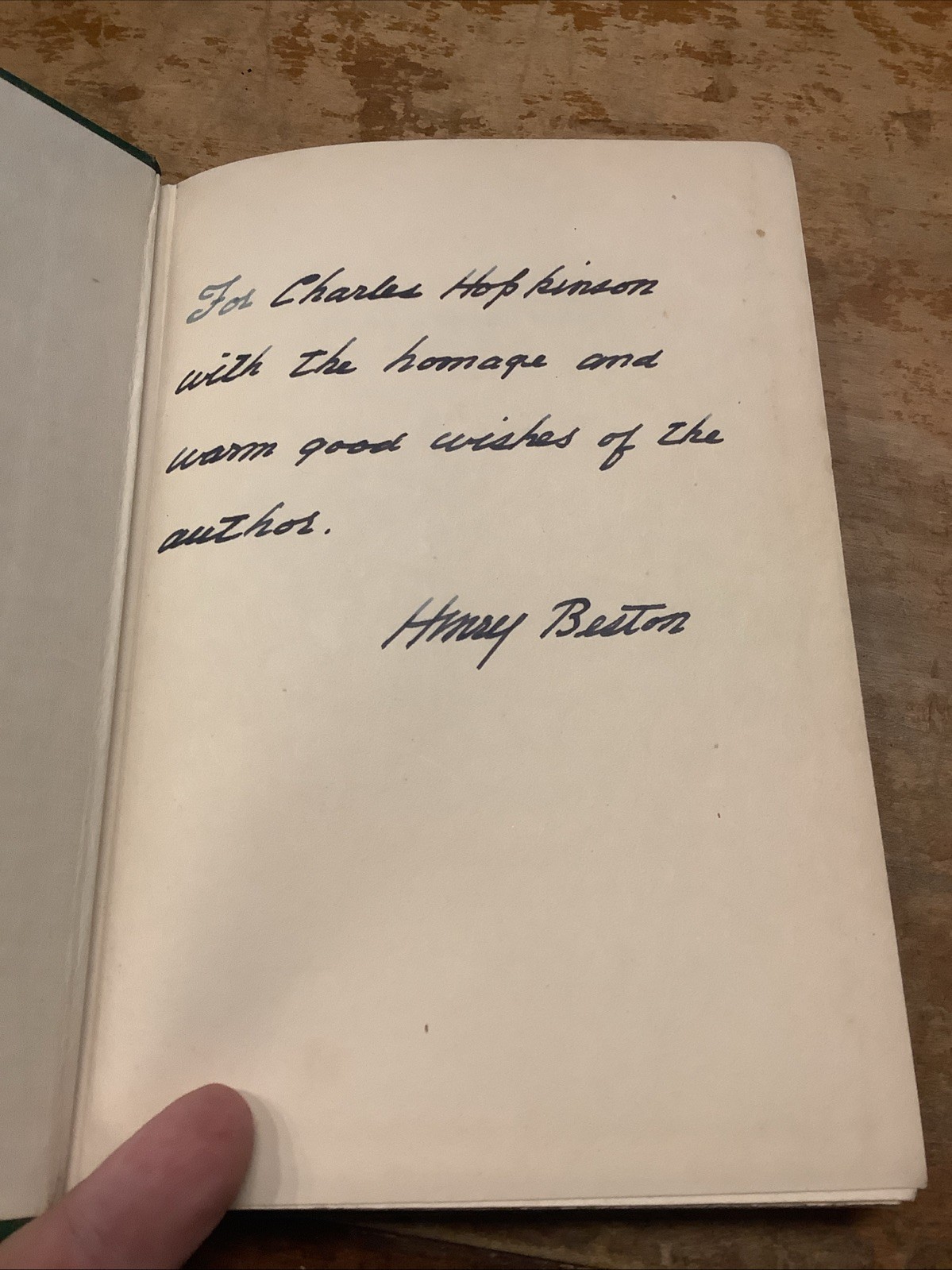 The Outermost House Signed By Henry Beston To Painter Charles Hopkinson