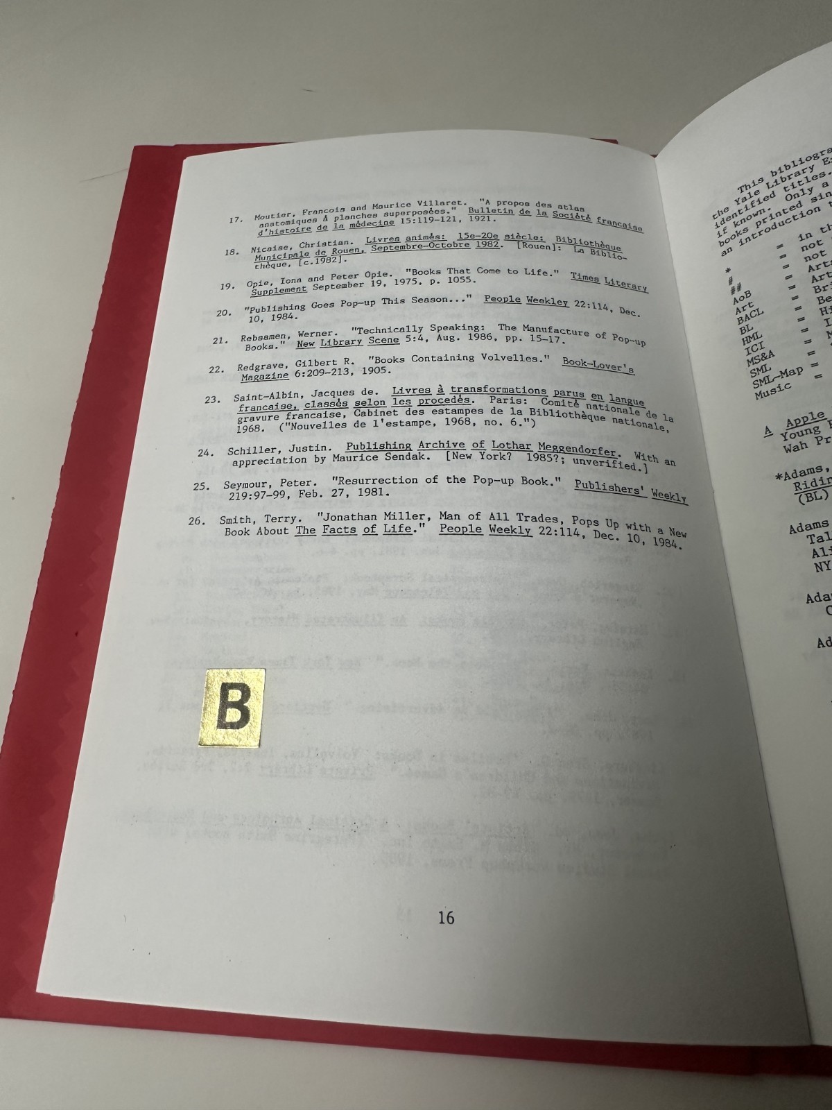 ECCENTRIC BOOKS Gay Walker 1988 Pop-Up Books Ltd Ed Bibliography Exhibition #143