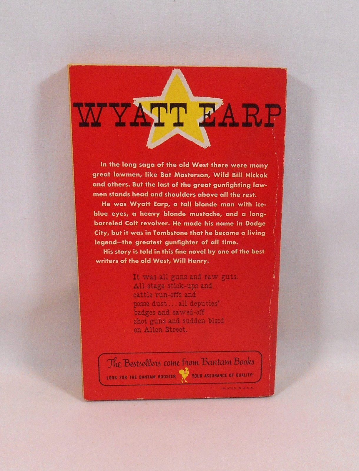 WHO RIDES WITH WYATT Will Henry 1956 Bantam Paperback Book Western Wyatt Earp