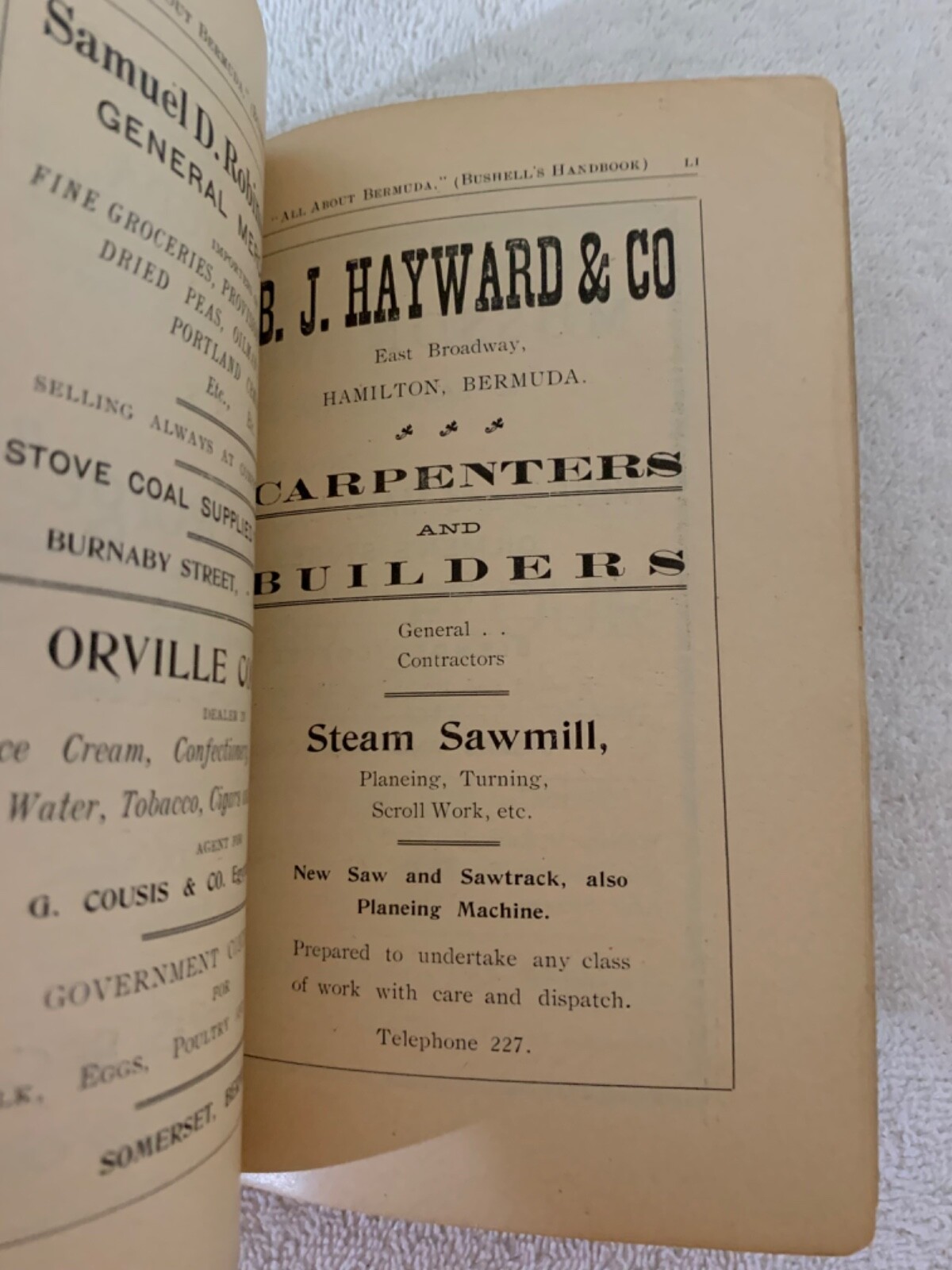 1909 14th Year Bushell’s Handbook – All About Bermuda / Maps Travel Ads Guide