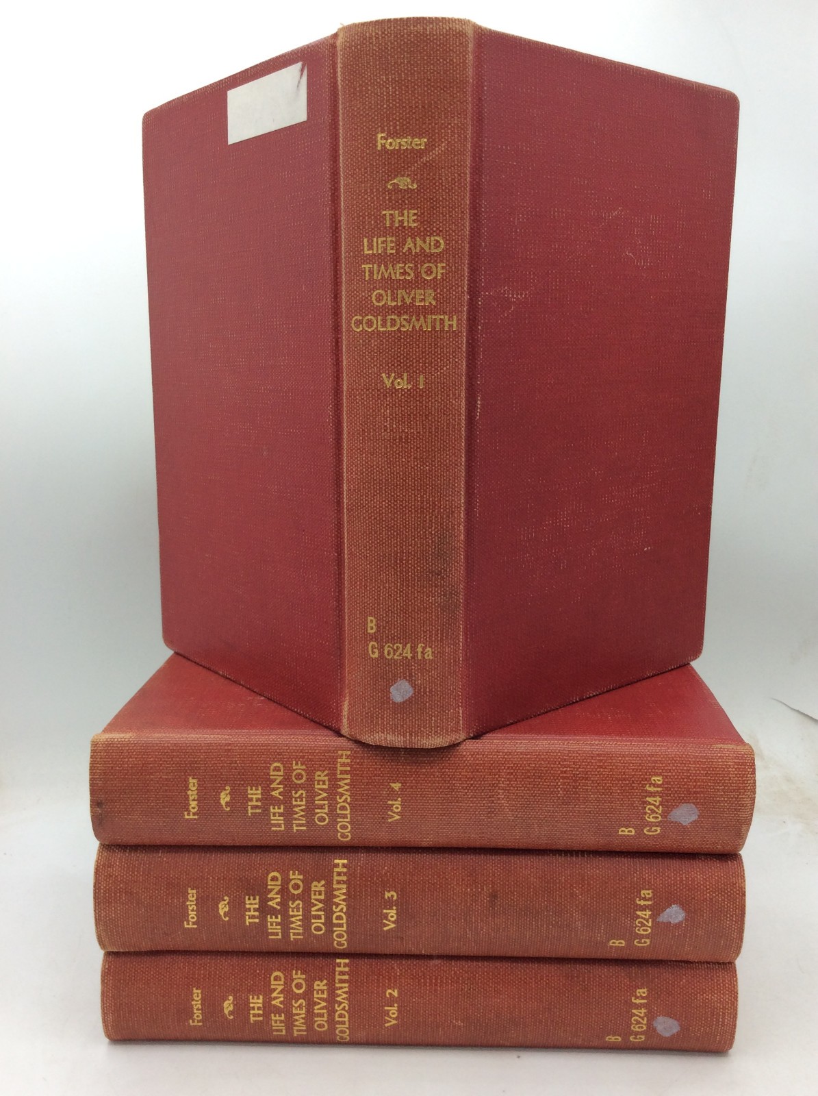 THE LIFE AND TIMES OF OLIVER GOLDMSMITH – John Forster – 1900 – 4 vol – literary
