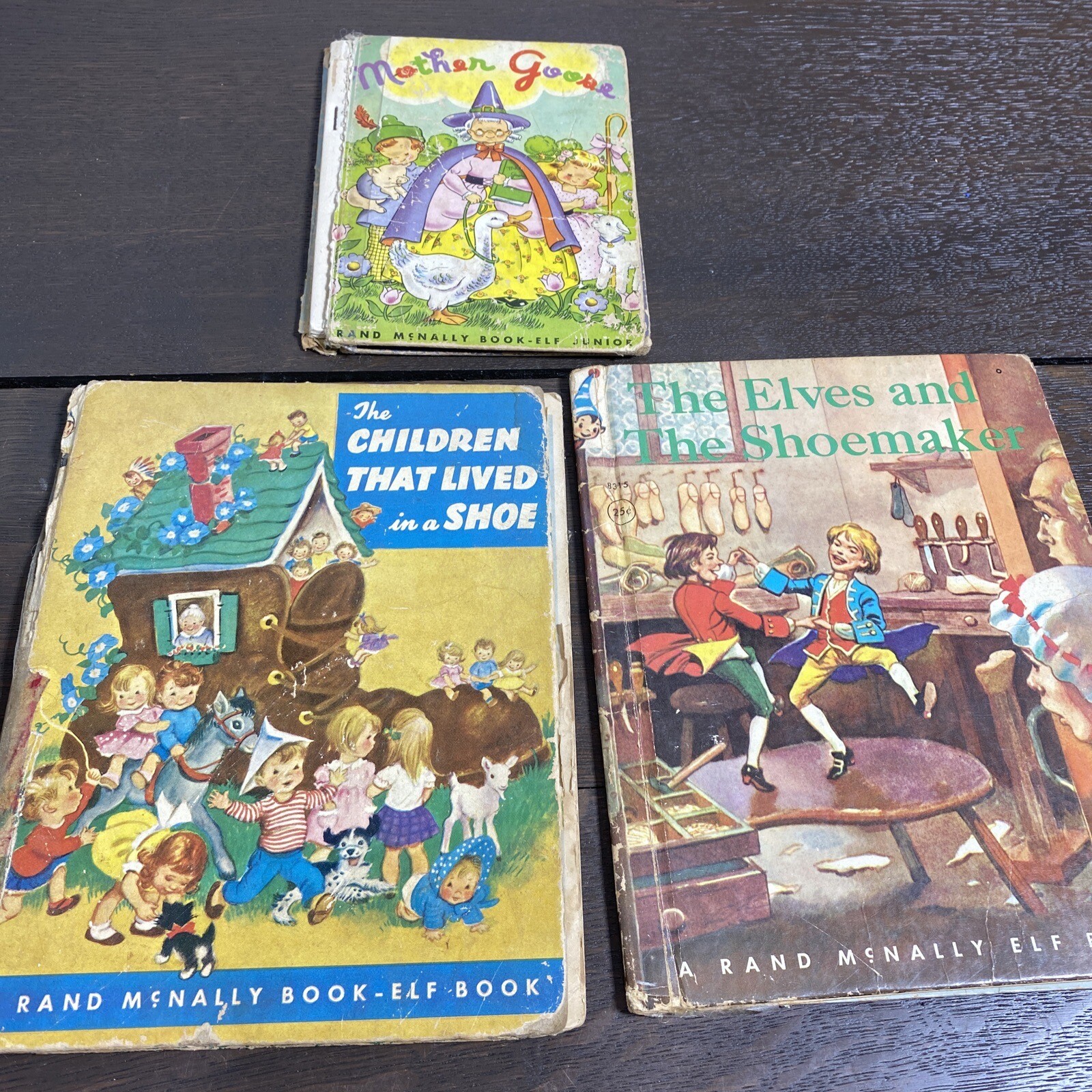 Antique Lot of 3 Rand McNally Elf Books. See Description