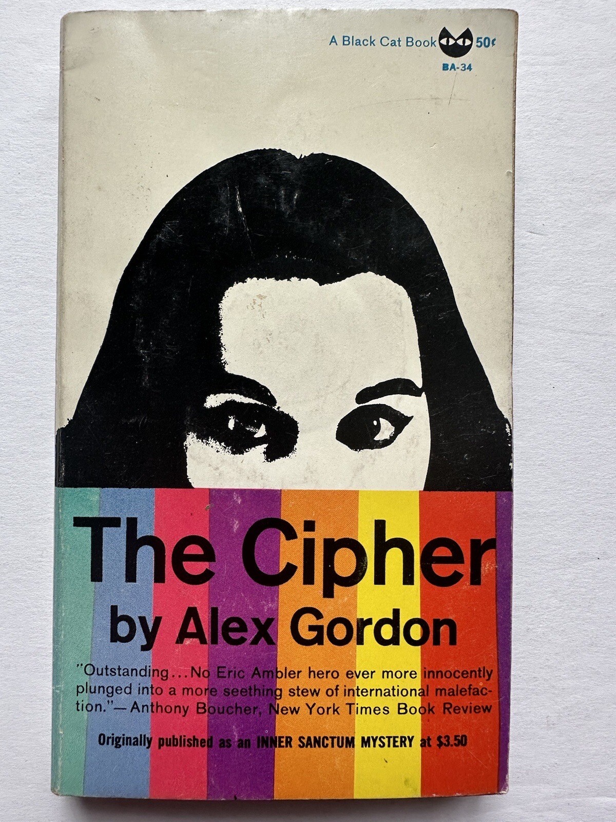 THE CIPHER BY ALEX GORDON: An Inner Sanctum Mystery: Black Cat PB 1st Print 1961