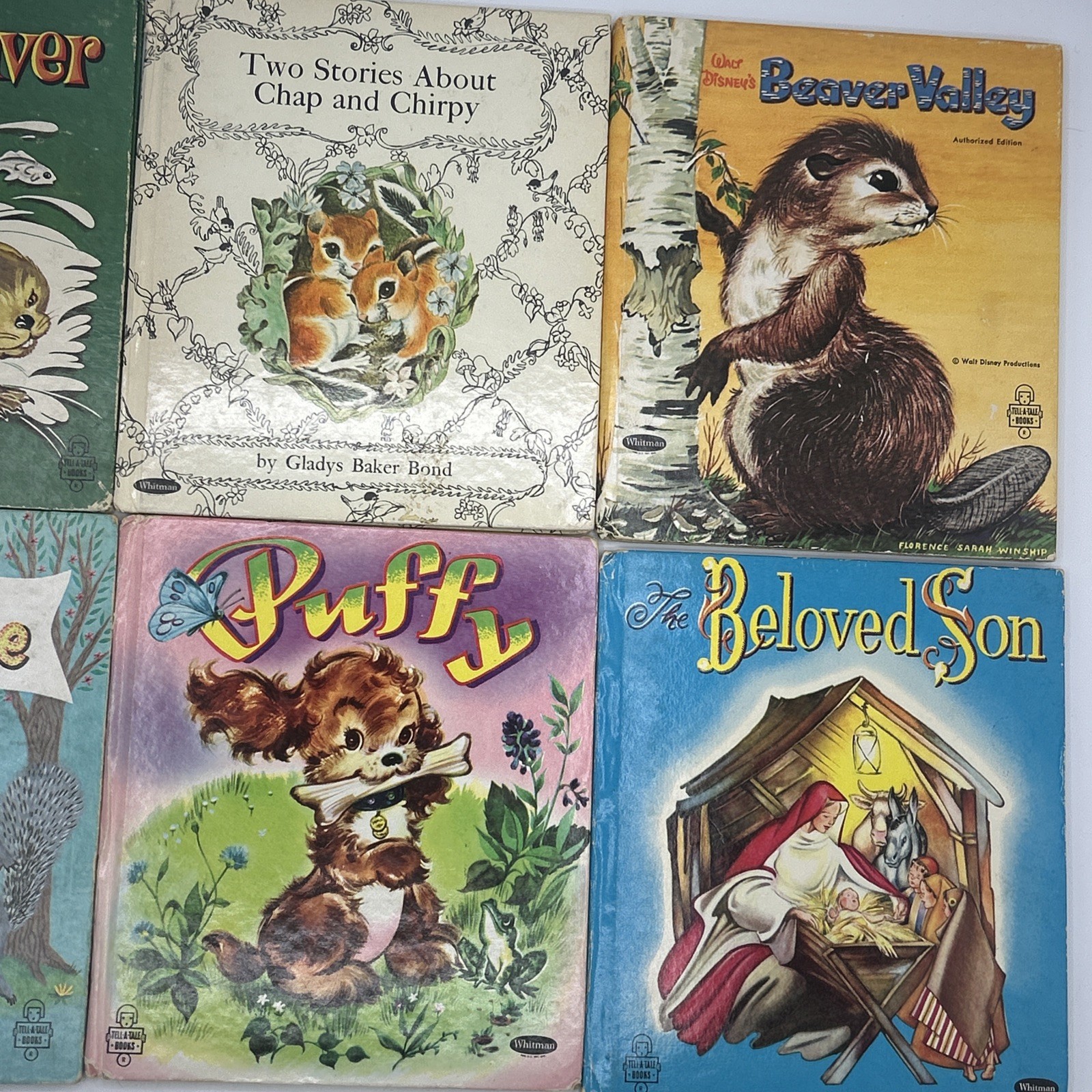 Lot of 6 Vintage Whitman Tell-a-Tale Books – 1950s–60s. Puffy, Hello Joe