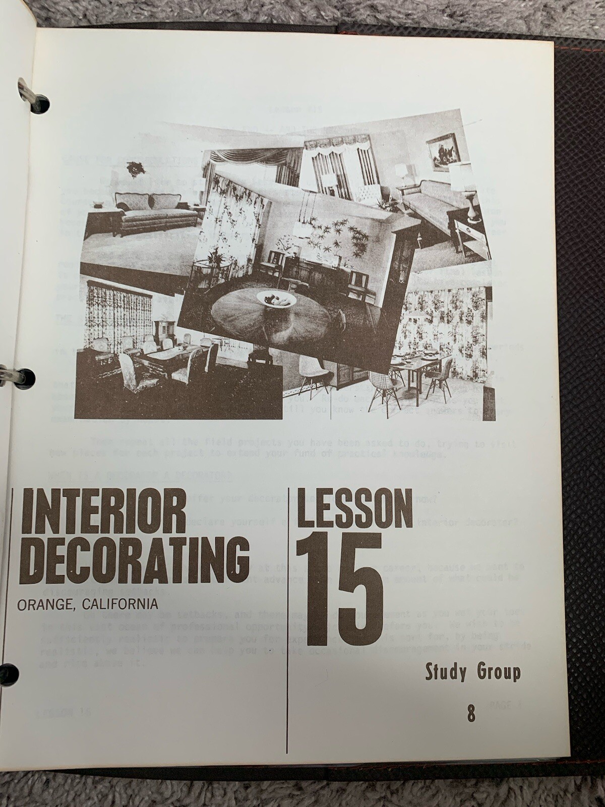 Vintage 1968 Interior Decorating Course Harvey Emerson Lessons 1 to 15 – NY FIT