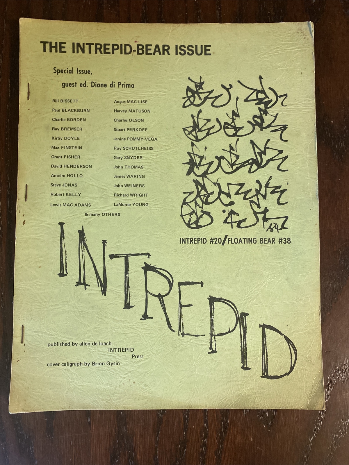 The Intrepid – Bear Issue #20 Poetry 1971 First Edition Editor Diane di Prima