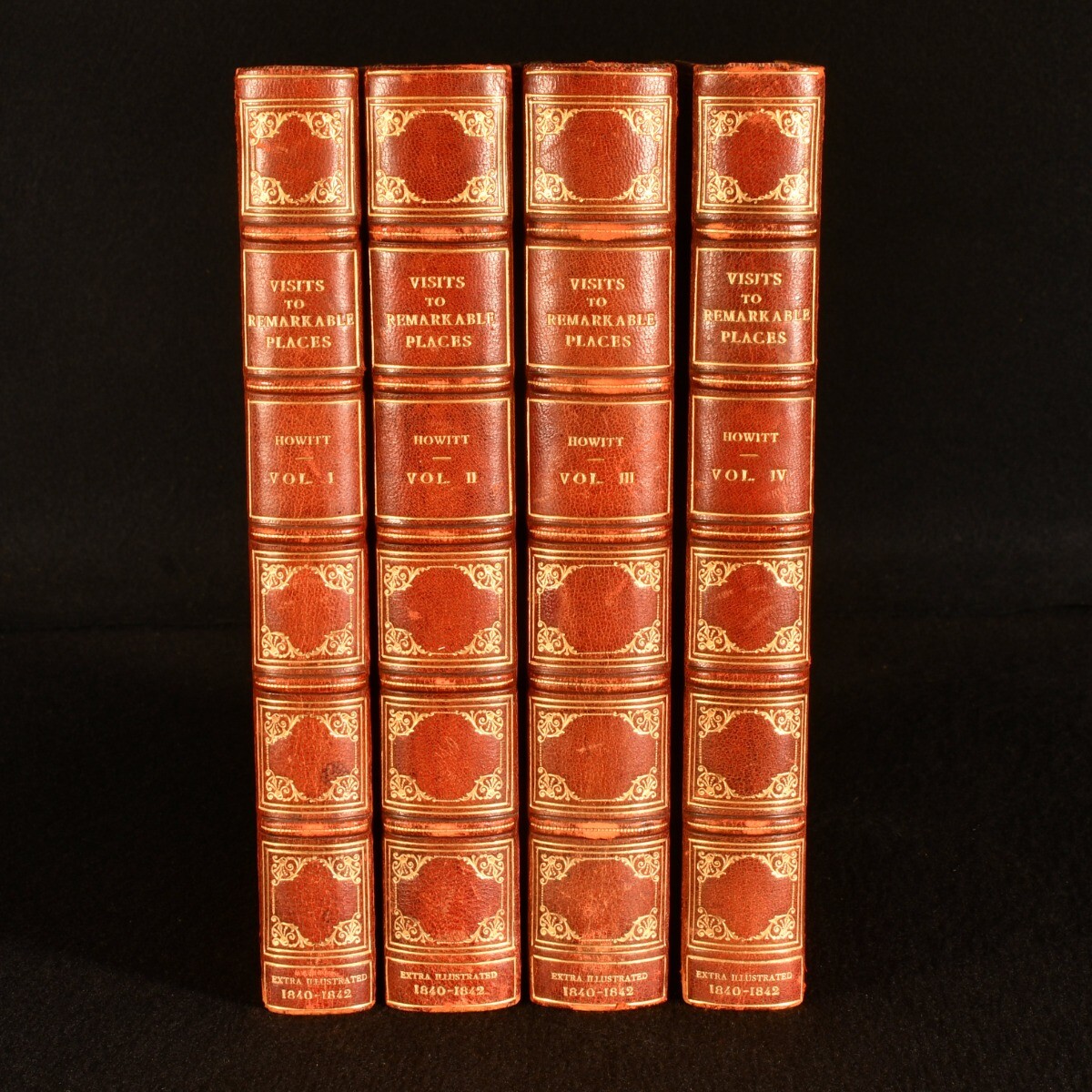 1840-42 4Vols Visits to Remarkable Places William Howitt First Edition Extra …
