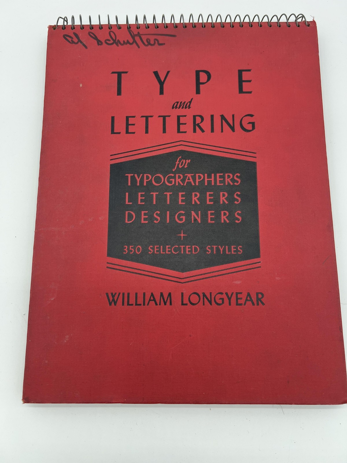 Vintage 1950 Type And Lettering William Longyear Red Typography Book