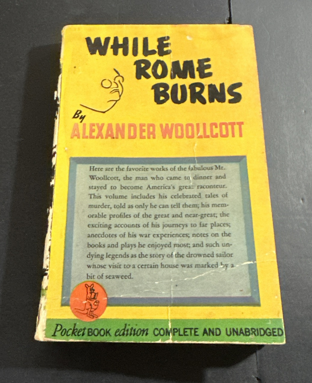 While Rome Burns by Alexander Woollcott Pocket Book #131 1’st Printing 1941 Kl