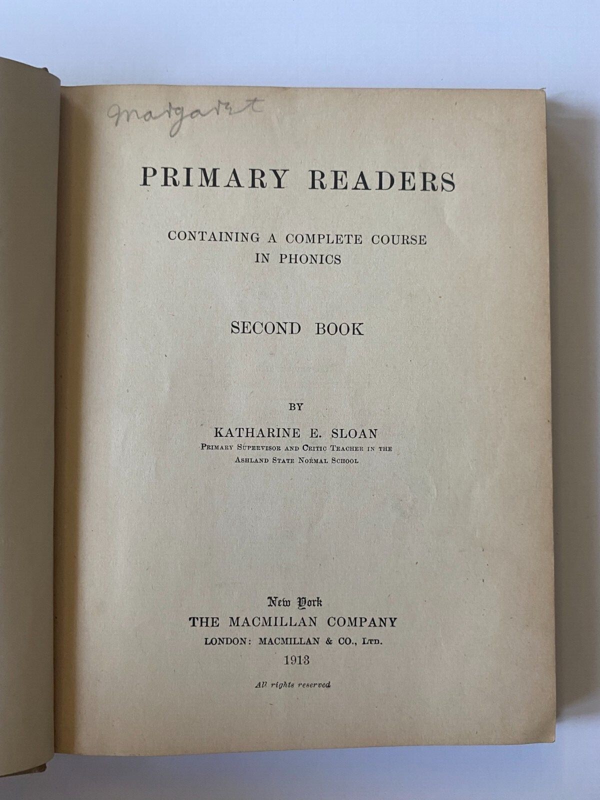 Antique Primary Reader Second Book by Katherine Sloan 1913 The Macmillan Company
