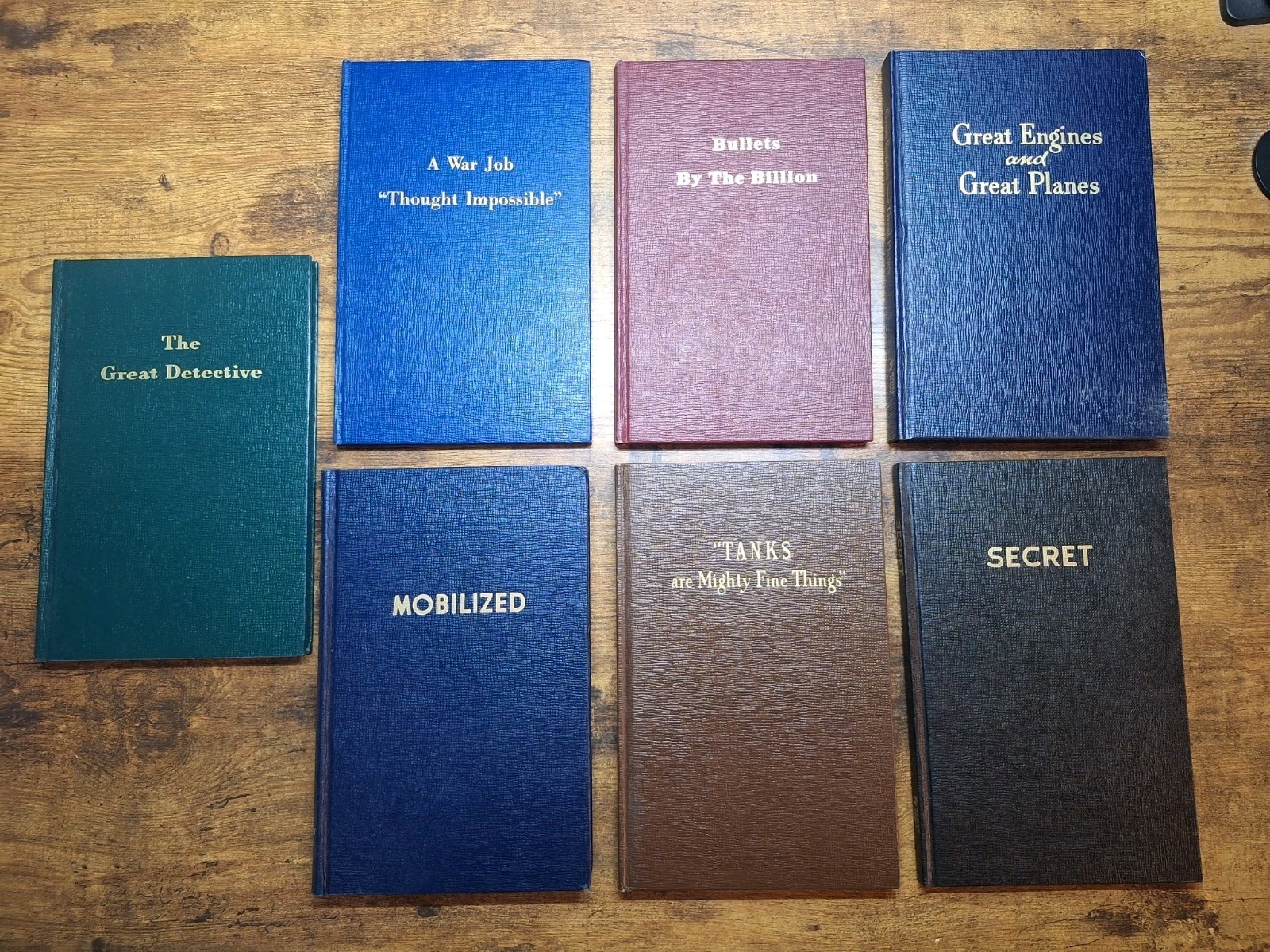 Wesley Stout Book Set (1946) Mobilized, Secret, Great Engines & Planes, War Job