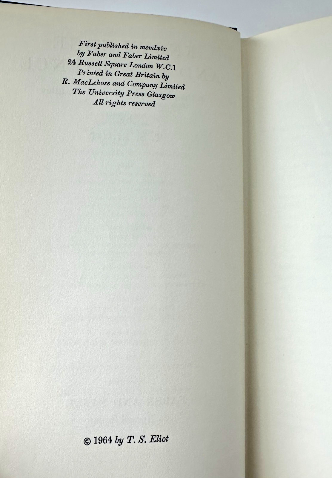 T. S. ELIOT / Knowledge and Experience in the Philosophy of F. H. Bradley 1st Ed