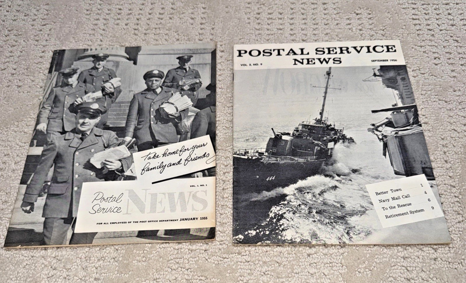 1955 & 1956 POSTAL SERVICE NEWS for all Employees of the POST OFFICE DEPARTMENT