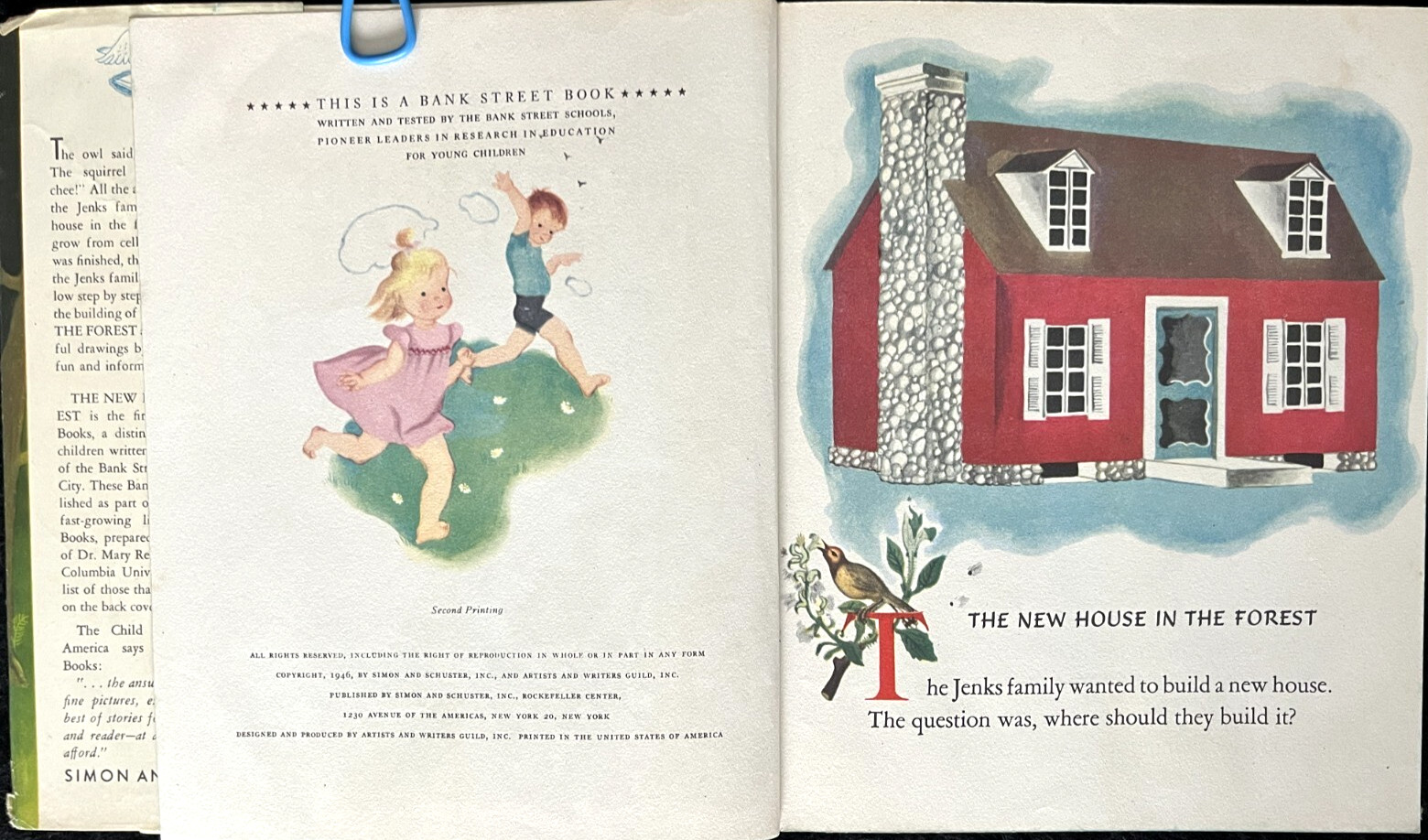NEW HOUSE IN THE FOREST ~ w/ dust jacket ~ Little Golden Book #24, Eloise Wilkin