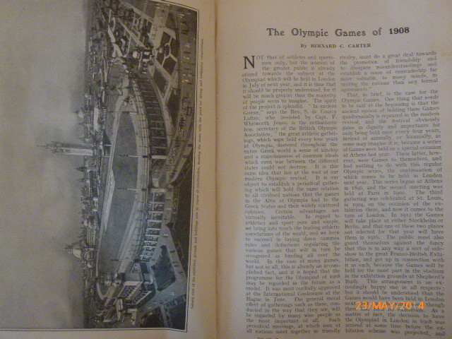 Olympics Olympic Games Olympiad 1908 London Rare Antique Old Photo Article 1907