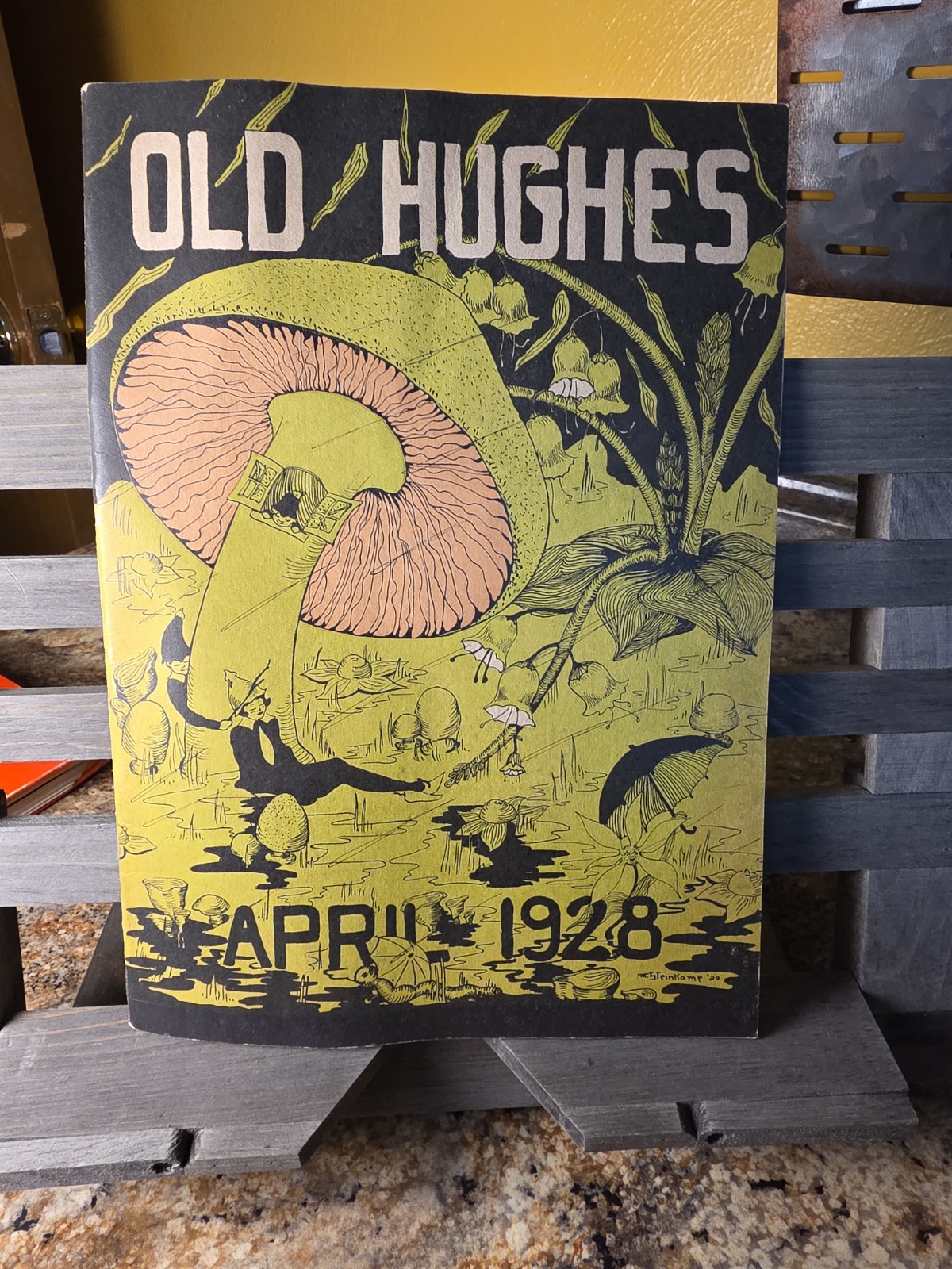 Old Hughes Magazine April 1928 – Otto Steinkamp Illustrated Cover – Vintage Art