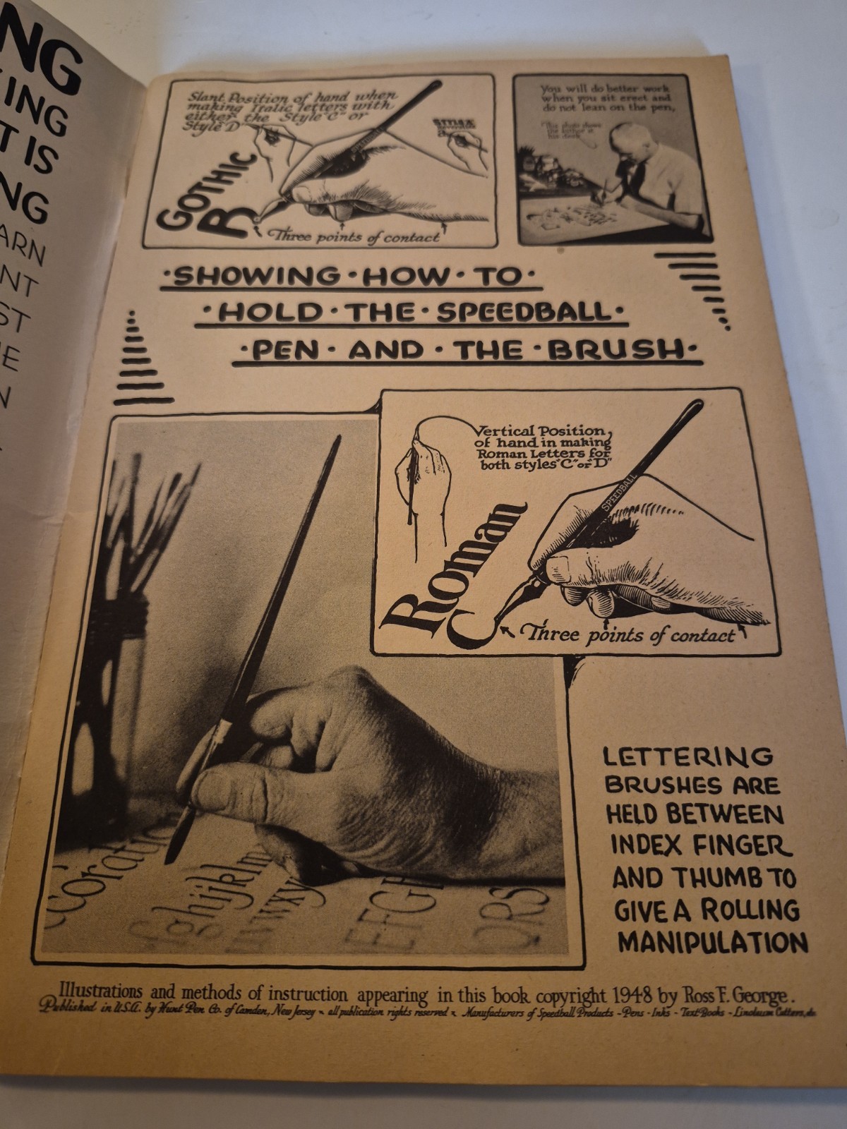 Speedball Text Book 1948 Lettering-Poster Design For Pen & Brush 15th Edit R.F.G