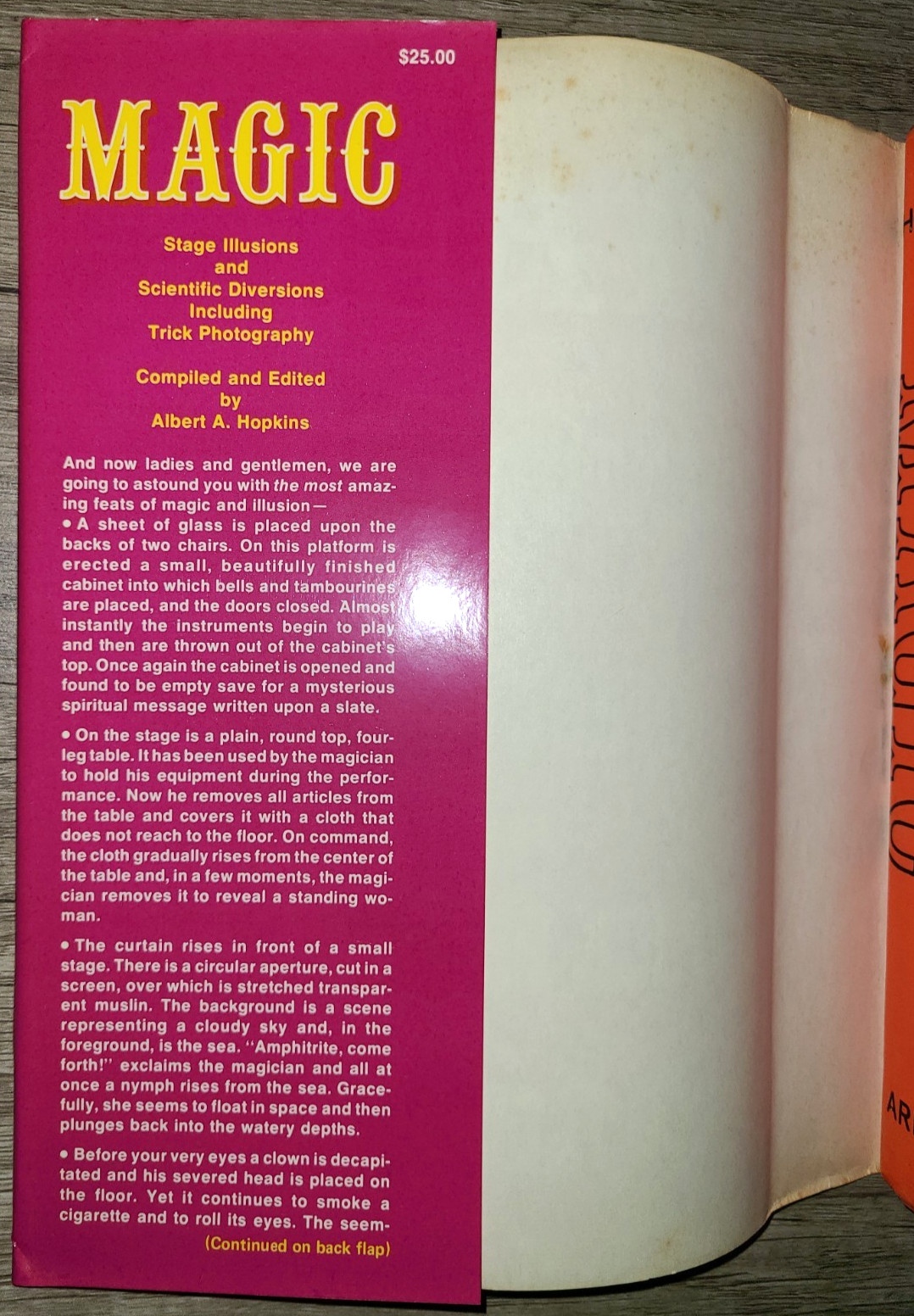 Vtg HC, Magic: Stage Illusions & Scientific Diversions by Albert A. Hopkins 1977