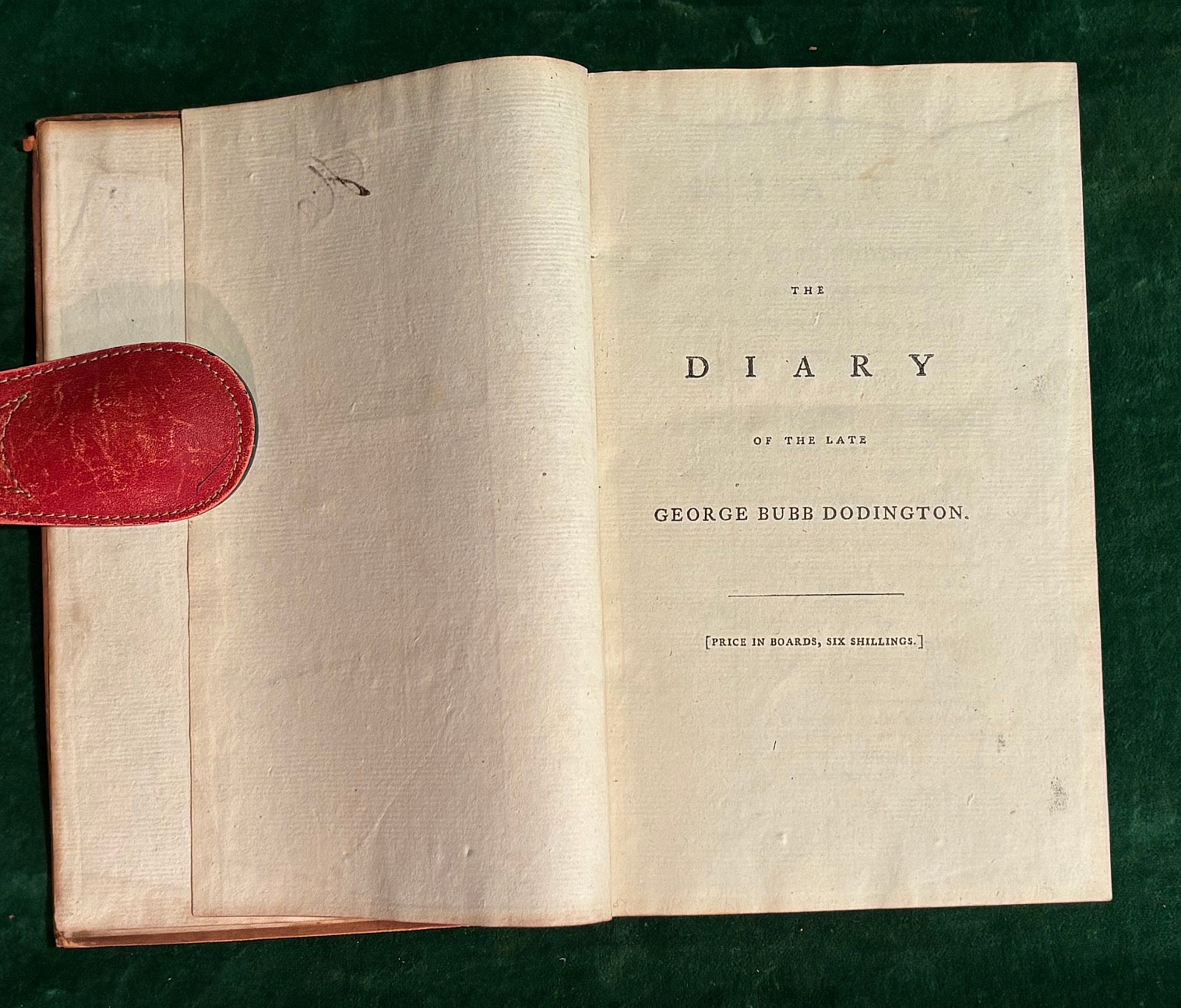 George Bubb Dodington. Diary / With Appendix. Salisbury: E. Easton. 1784. 1st.