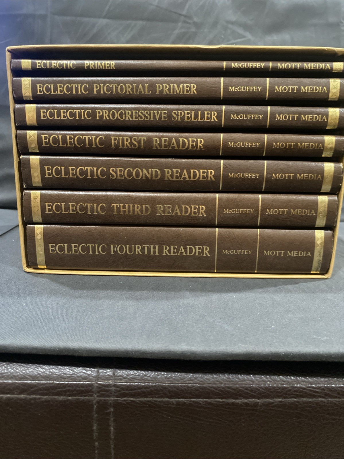McGuffey’s Eclectic Reader Series 7 Vol. Set Mott Media 1982 Boxed HC Rare