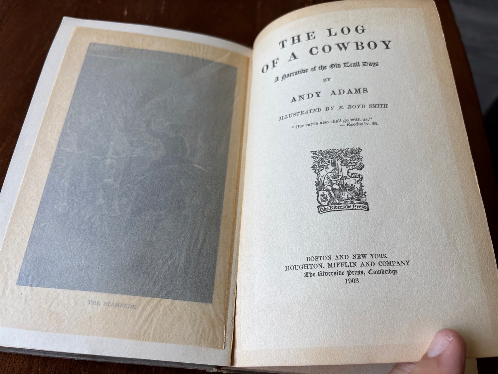 1903 The Log of a Cowboy: A Narrative of the Old Trail Days Andy Adams Vintage
