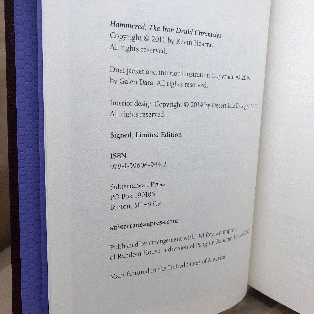 Hammered by Kevin Hearne (Signed Lettered Edition, Traycase, Subterranean Press)