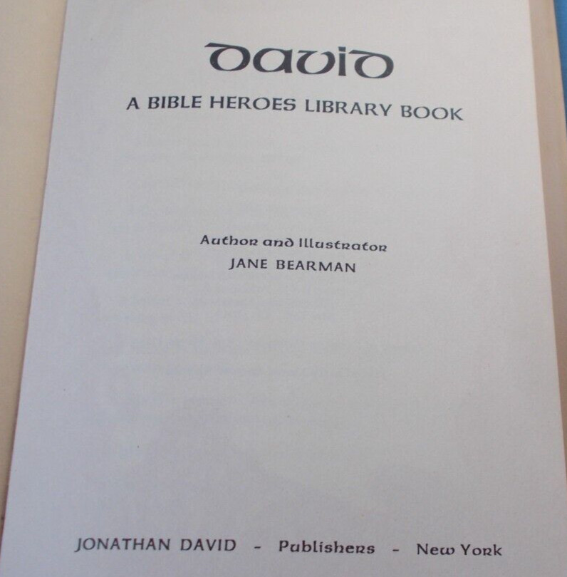„David, Bible Heroes Library“ Jane Bearman *1965* (1st Edition) HC/DJ VG+