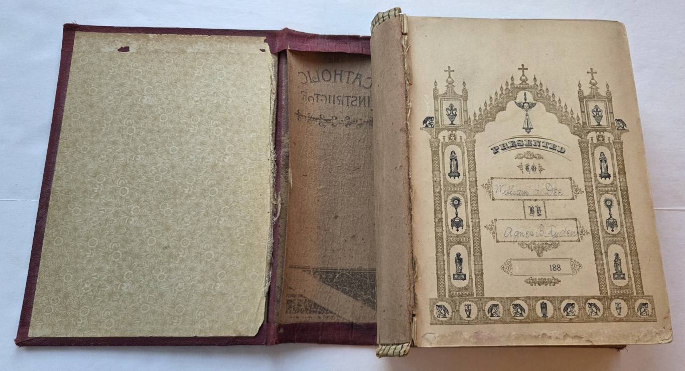 CATHOLIC CHRISTIAN INSTRUCTOR BISHOP CHALLONER ILLUSTRATED 1889 HC