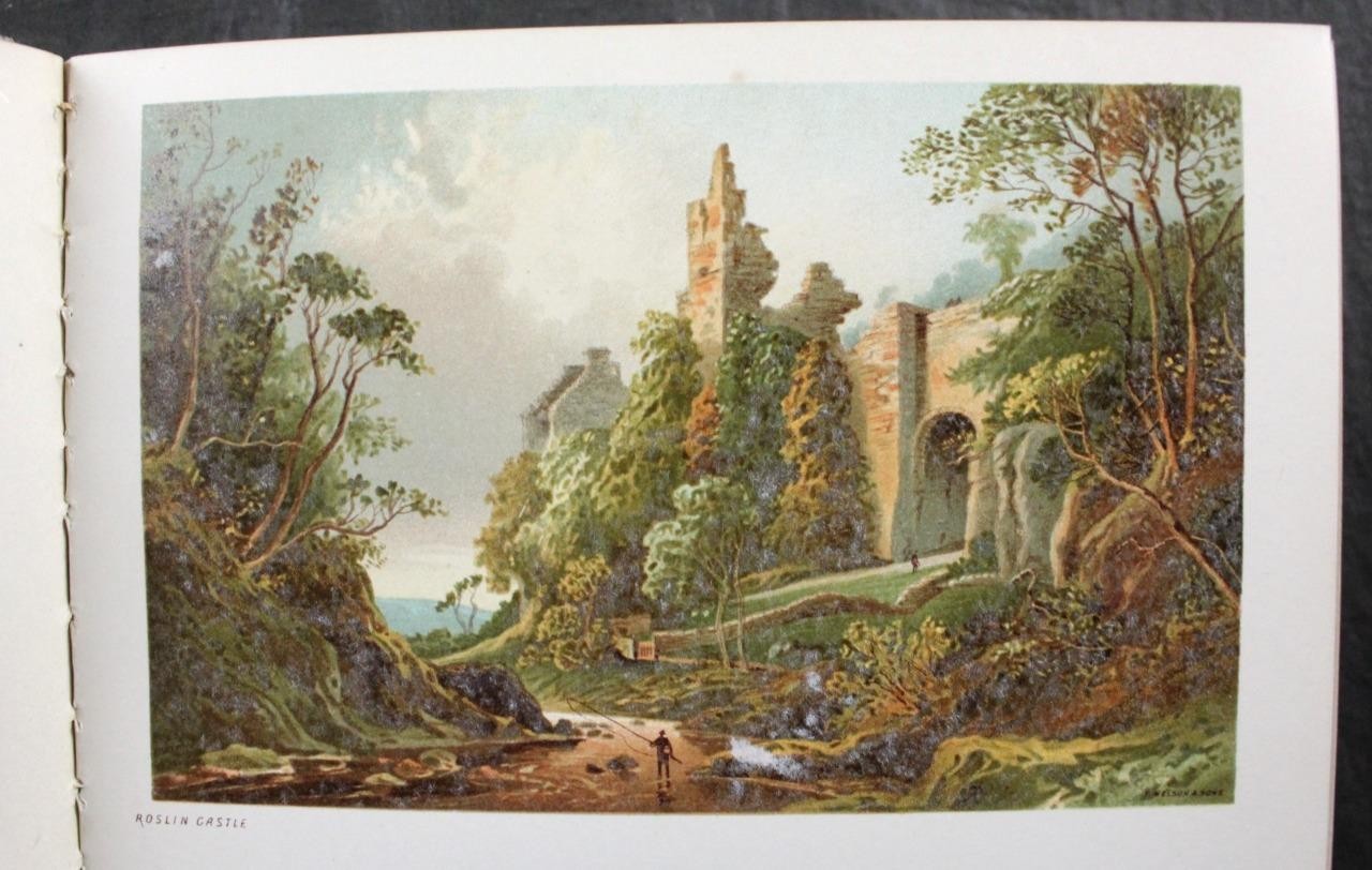 1893 SOUVENIR of SCOTLAND, 120 CHROMOLITHOGRAPHIC VIEWS, ORIGINAL CLOTH, NELSON