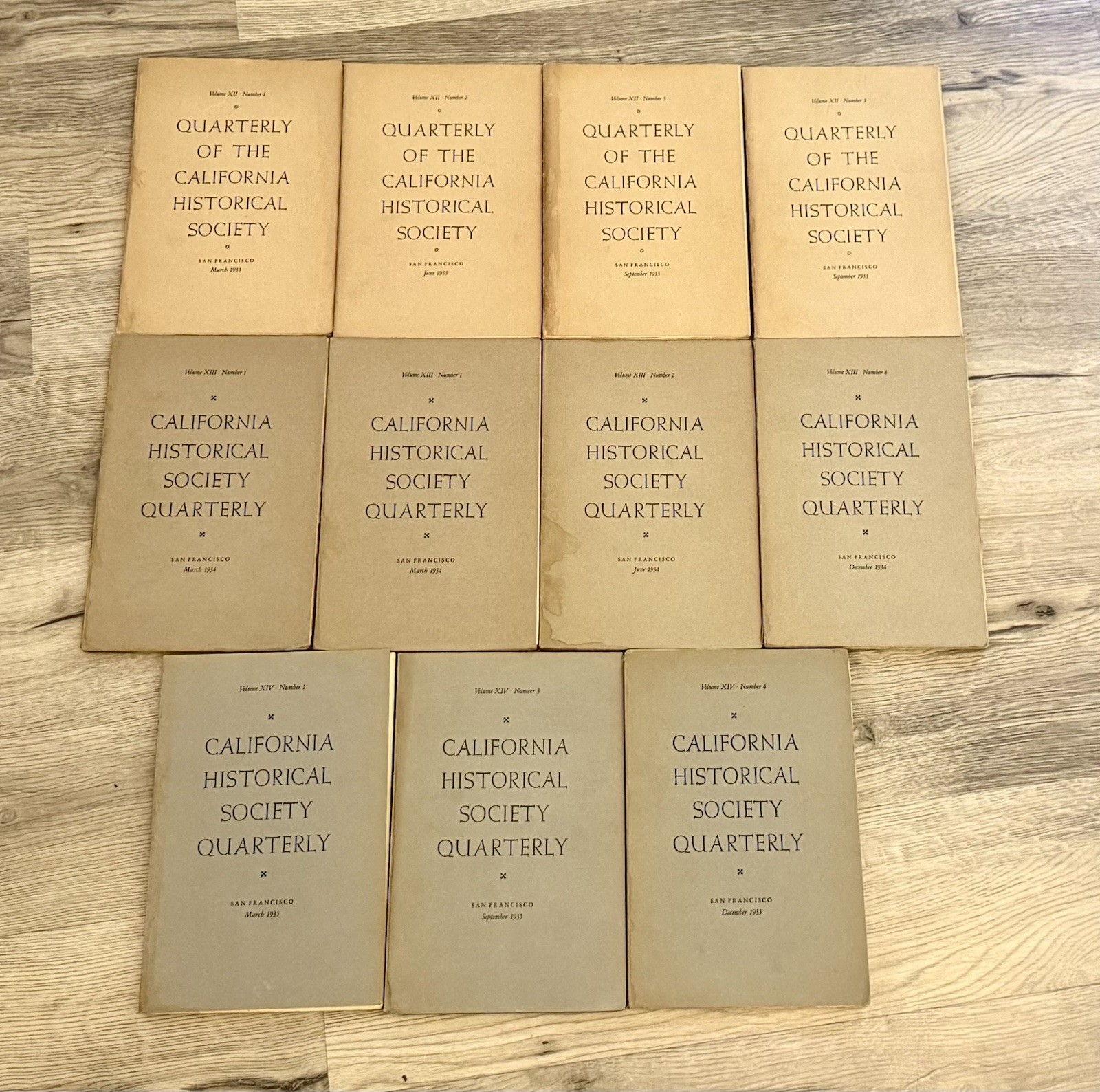 *11 Book Lot* California Historical Society Quarterly 1933-1935
