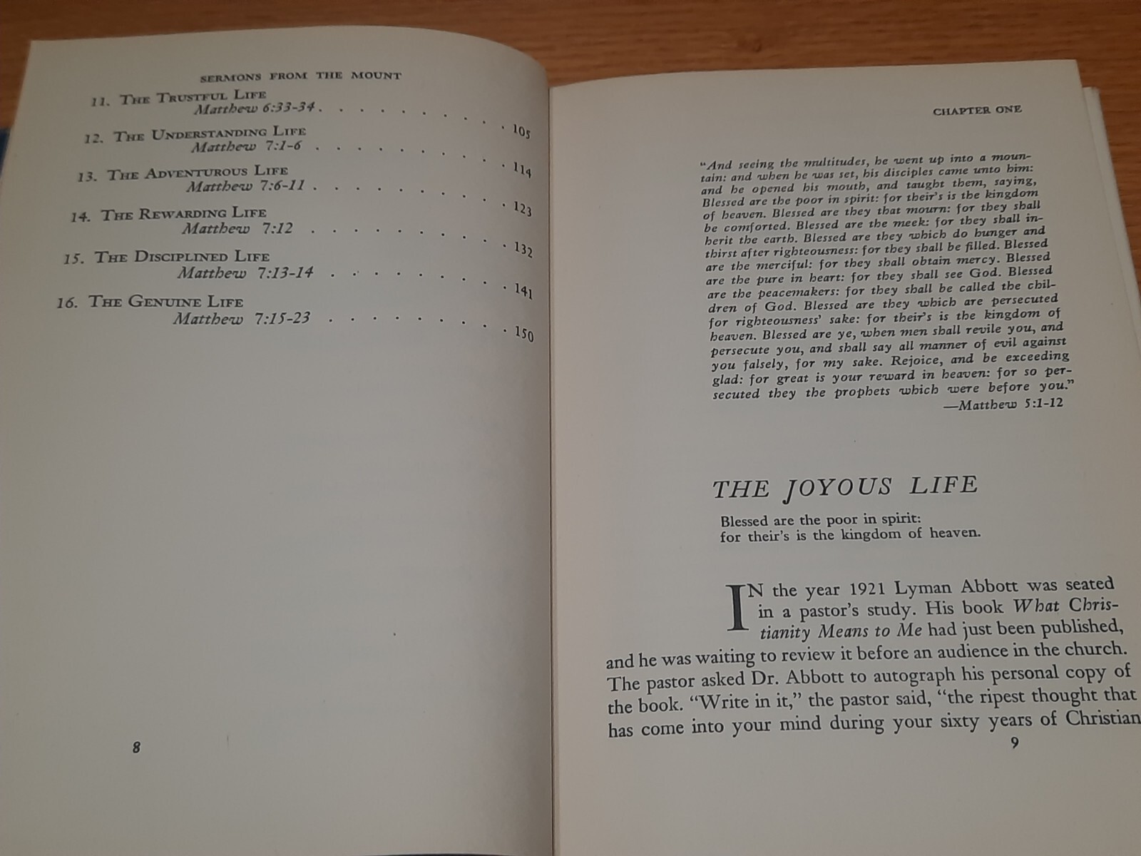 Sermons on the Mount Jesus‘ Teaching as Power for Life by Charles Crowe 1940 ED