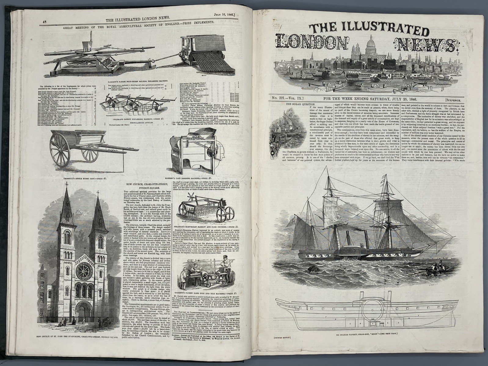 The Illustrated London News 1846 Vol 9 Jul-Dec Kaffir War Wellington Statue