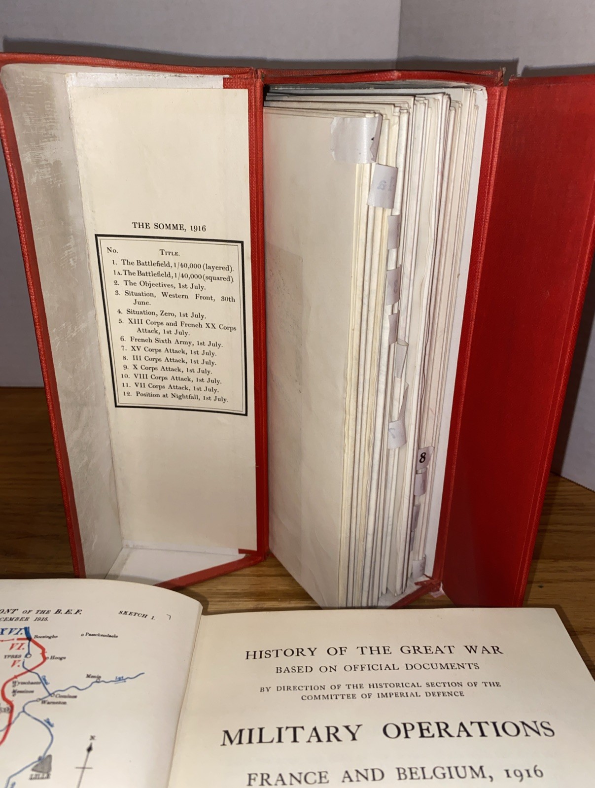 HISTORY OF WAR: FRANCE & BELGIUM MILITARY OPERATIONS ~ 1920s HBs w/Map Cases