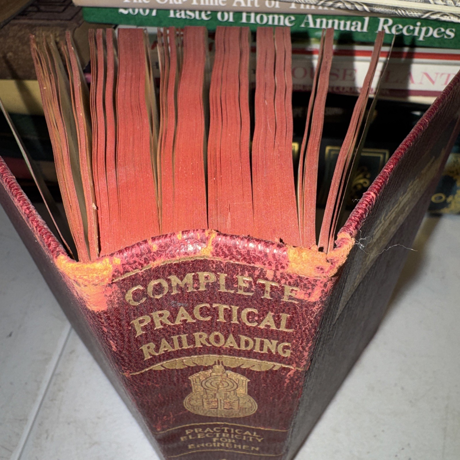 Antique 1911 Complete Practical Railroading – Leather Bound , Illustrated
