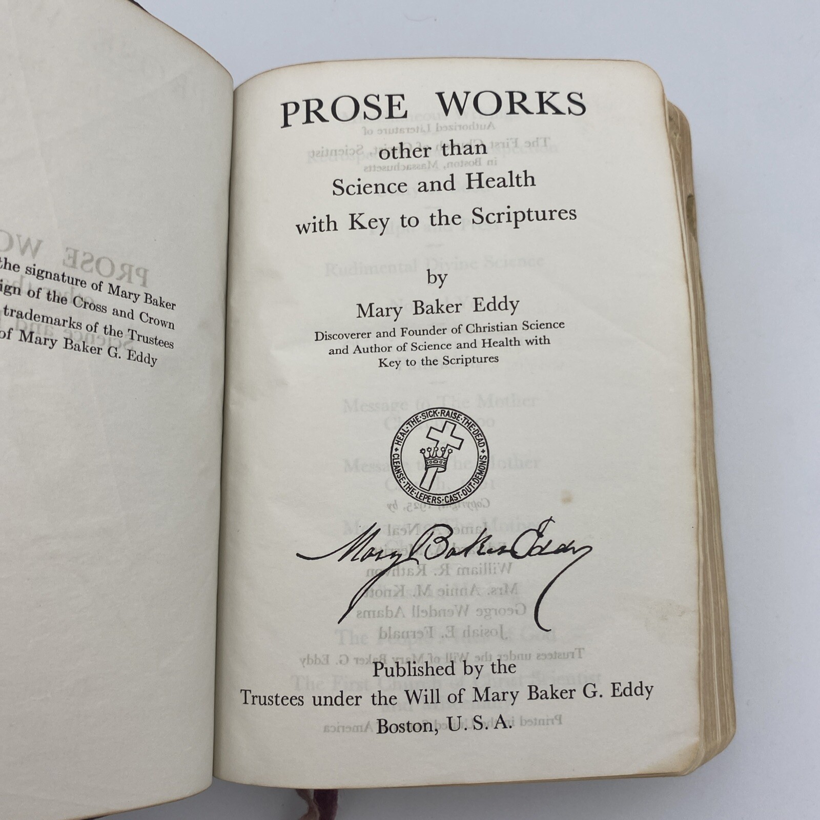 Prose Works Other Than Science and Health Mary Baker Eddy 1925