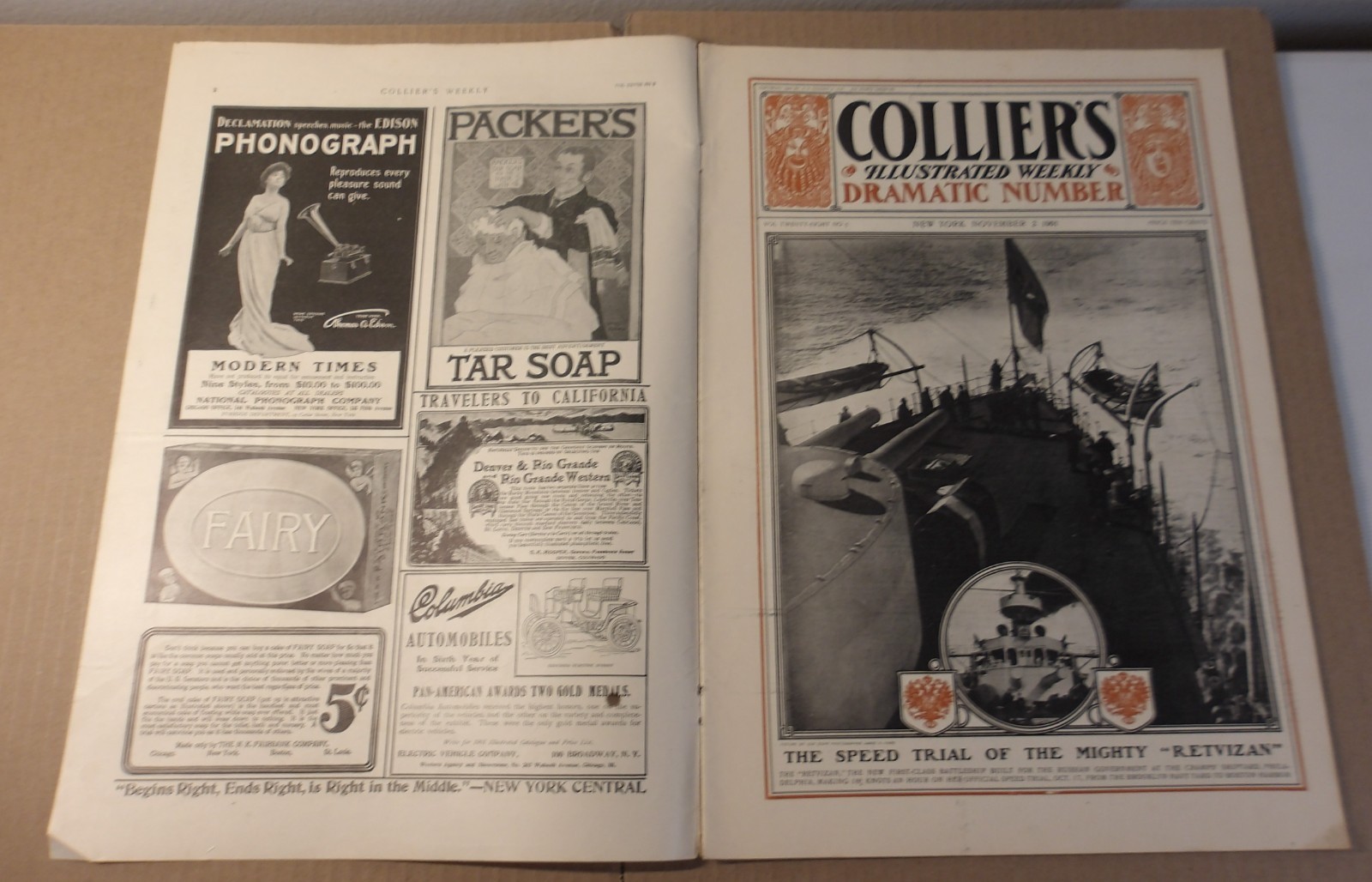 Collier’s Nov 2 1901 • Dramatic Number • Bradley Cover • Fisher Theatre Art