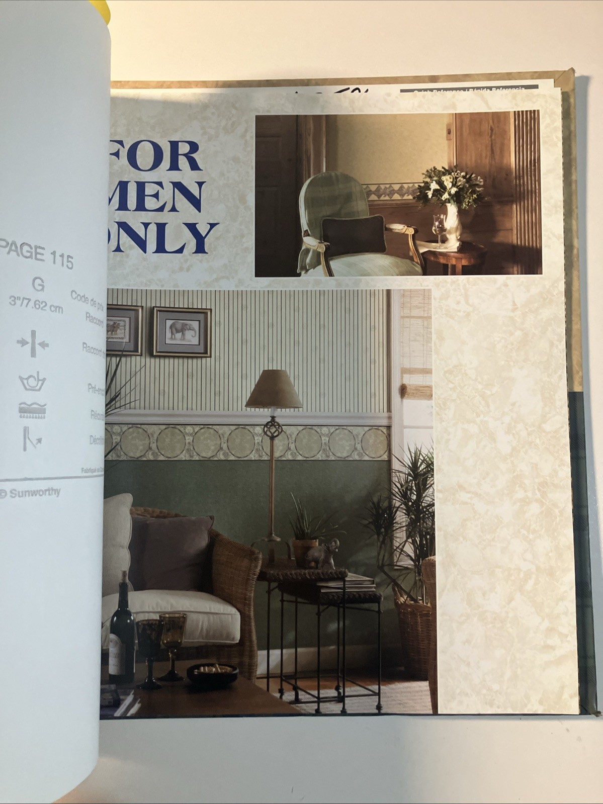 Early 2000’s Sunworthy FOR MEN ONLY Resource Book Wallcoverings & Borders 17×16