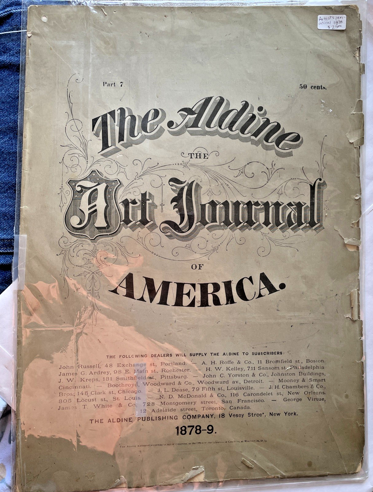 Antique The Aldine Art Journal of America magazine 1878-9