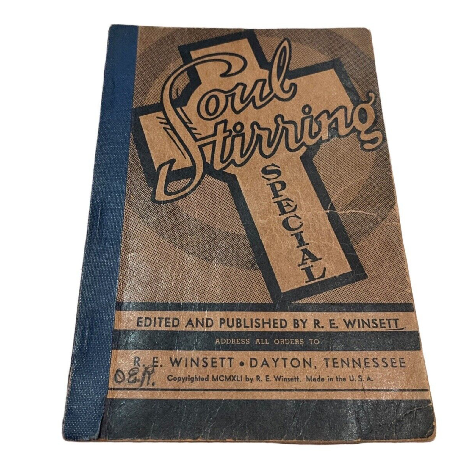 VTG 1941 Gospel Hymnal R E Winsett Soul Stirring Special Tennessee Sheet Music