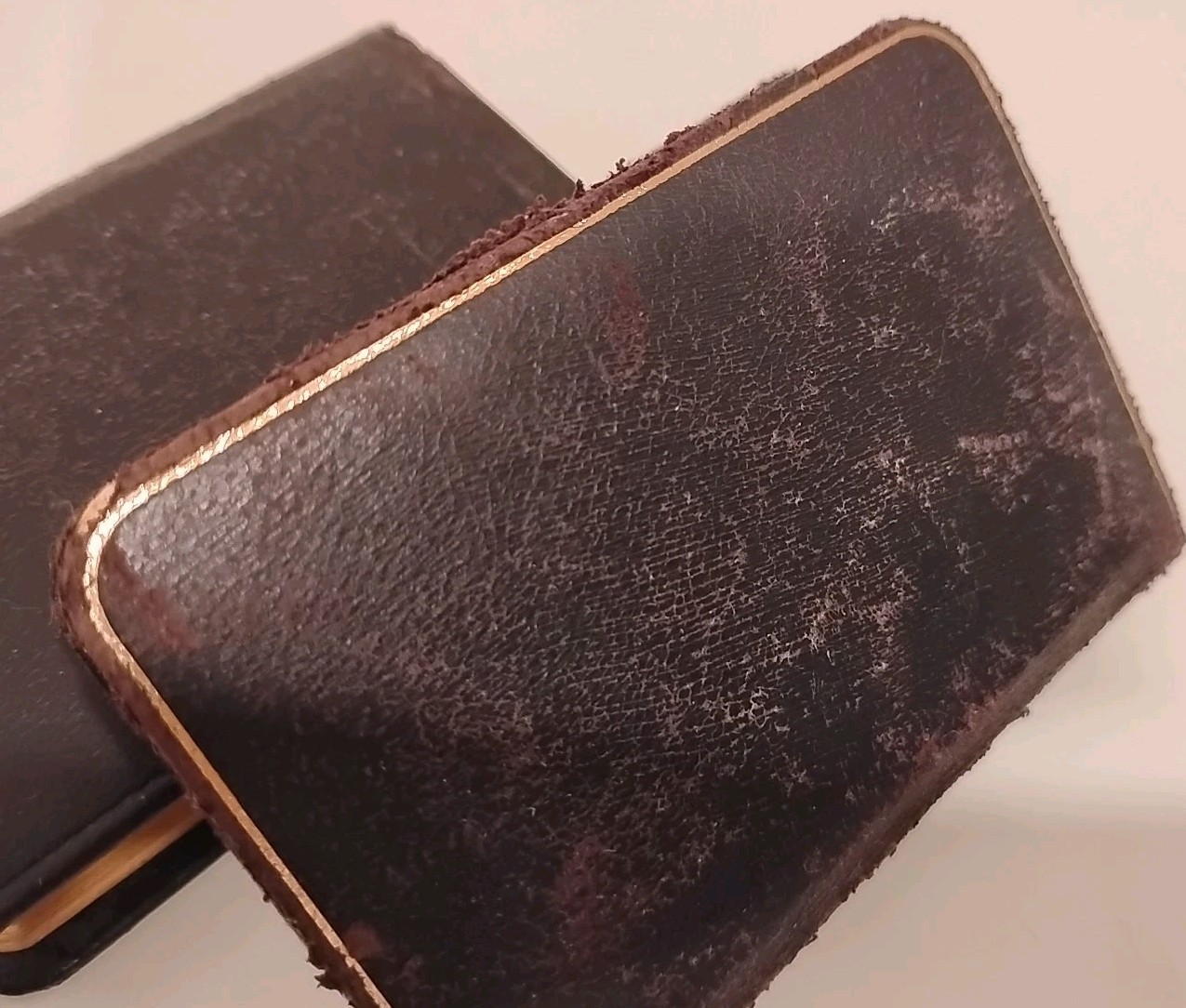 Vtg Mini Leather Travel Dictionary Italian French German Black Decor Linguist