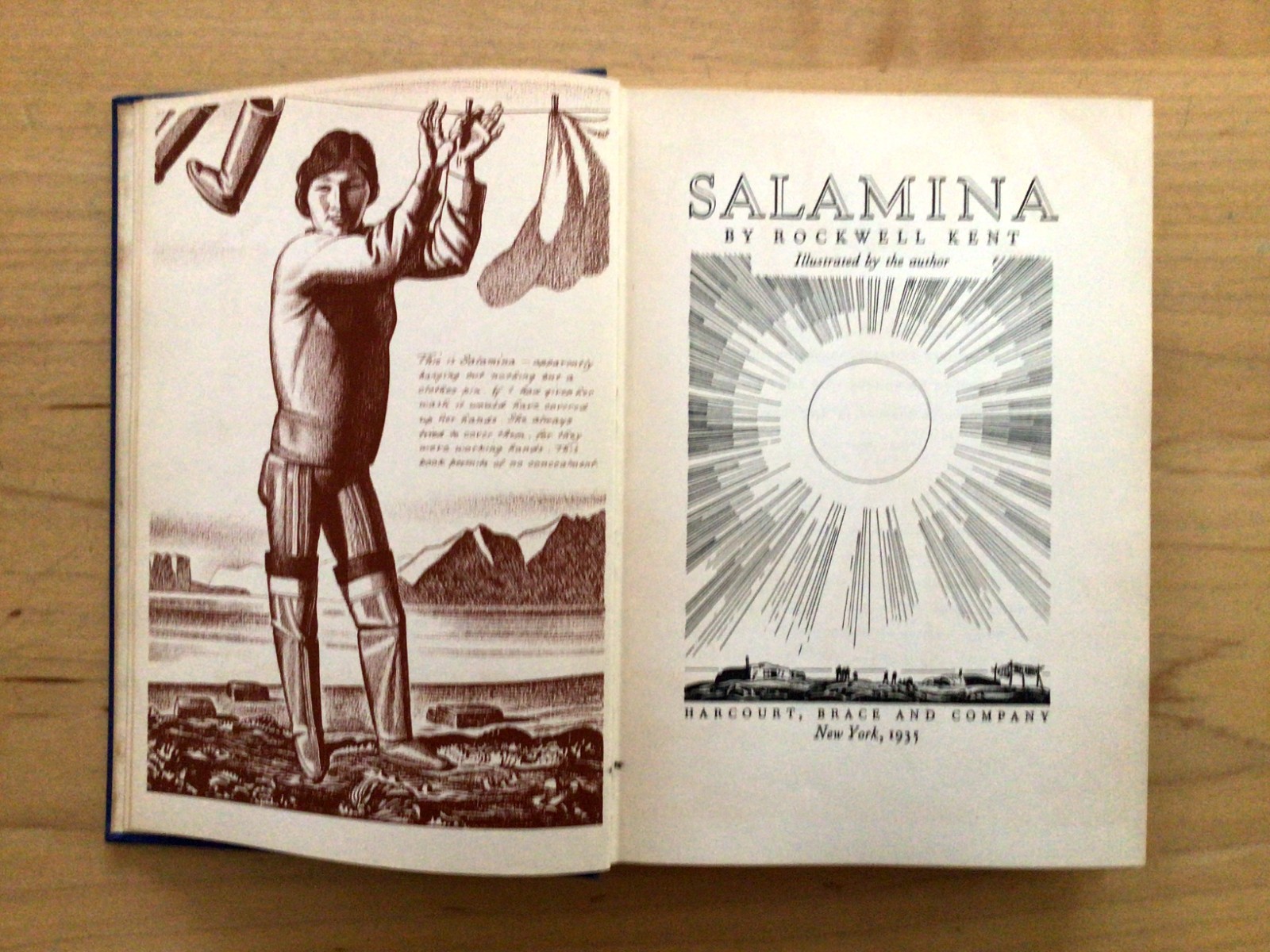 1935 Salamina Rockwell Kent Illus. HC; 1st Ed; Harcourt Brace; No DJ Greenland