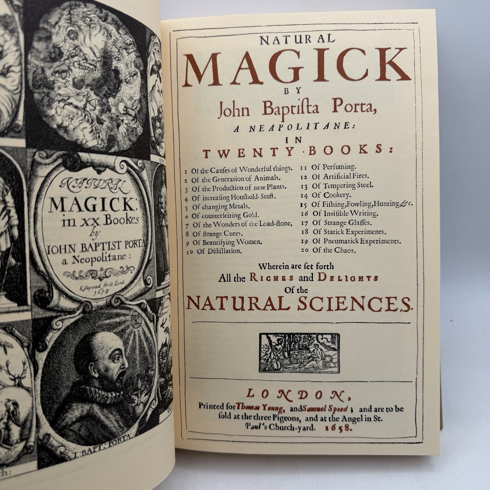Natural Magick John Baptista Porta Basic Books 1957 HC First Print No Slipcase