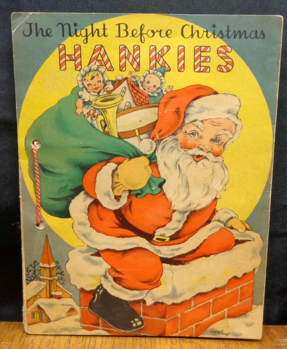THE NIGHT BEFORE CHRISTMAS HANKIES w/ Hankies! Hermann Handkerchief Co. 1941