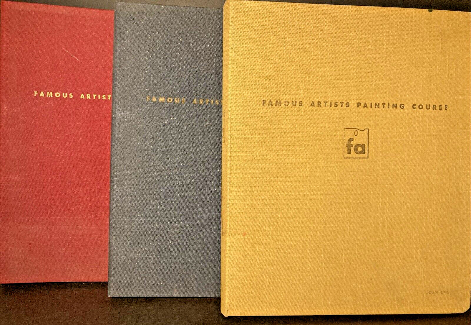 1953 FAMOUS ARTISTS PAINTING COURSE Oversized HC binders COURSES 2-10 & Handbook