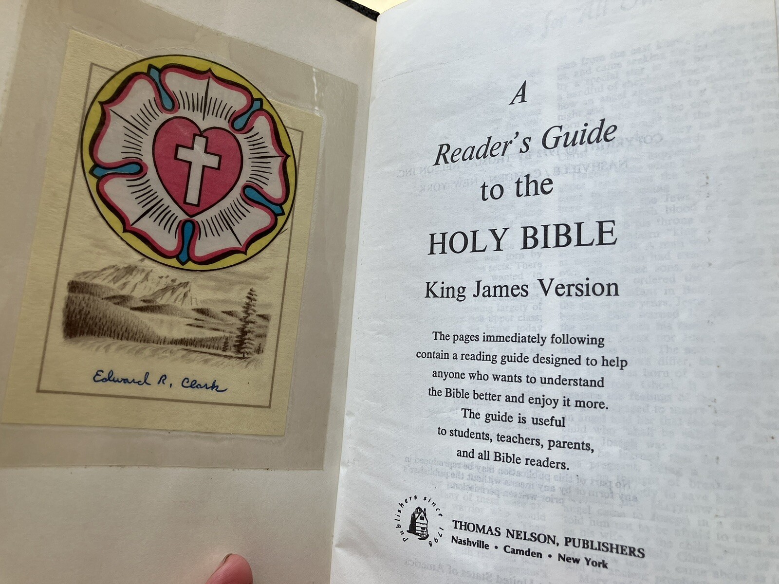 KJV Black HOLY BIBLE 1972 Red Letter Concordance Dictionary Photographs