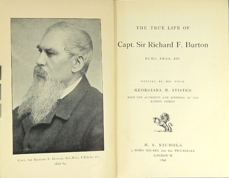 Georgiana M Stisted / true life of Capt Sir Richard F Burton.. Written 1st 1896